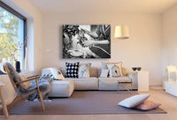 Kaffee Frau Schwarz-Weiß Leinwandbild AK Art Bilder Wanddeko Wandbild Kunstdruck