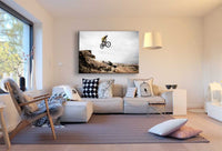 Mountain-Bike Extrem Sport Leinwandbild AK Art Bilder Wanddeko Wandbild TOP XXL