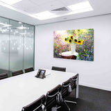 Sonnenblumen am Morgen Leinwandbild AK Art Bilder Wanddeko Wandbild Kunstdruck