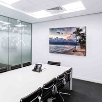 Palmen und Strand Leinwandbild AK Art Bilder Wanddeko Wandbild Kunstdruck XXL