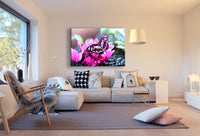 Rosa Schmetterling Blume Leinwandbild AKArt BIlder Wanddeko Wandbild Kunstdruck