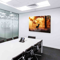 Hirsch im wald 2 Leinwandbild AK Art Bilder Wanddeko Wandbild Kunstdruck XXL