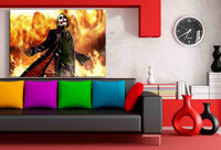Joker Feuer Leinwandbild / LaraArt Bilder / Mehrfarbig + Kunstdruck Wandbild