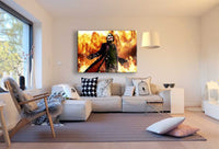 Joker Feuer Leinwandbild / LaraArt Bilder / Mehrfarbig + Kunstdruck Wandbild