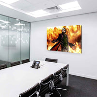 Joker Feuer Leinwandbild / LaraArt Bilder / Mehrfarbig + Kunstdruck Wandbild