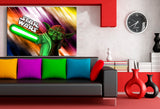 Star Wars Master Yoda Lichtschwert Leinwandbild AK Art Studio Wanddeko Wandbild
