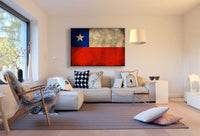 Flagge Chile Leinwandbild AK Art Bilder Mehrfarbig Kunstdruck Wandbild Wanddeko