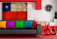 Flagge Chile Leinwandbild AK Art Bilder Mehrfarbig Kunstdruck Wandbild Wanddeko