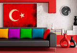 Flaggen Türkei Leinwandbild AK Art Bilder Mehrfarbig Kunstdruck Wandbild TOP XXL