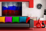 Flagge Russland Leinwandbild AK Art Bilder Mehrfarbig Kunstdruck Wandbild XXL