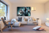 Mortal Combat Kratos Leinwandbild / LaraArt Bilder / Leinwand Bild + Mehrfarb...