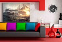 Panzer Schlacht Game Leinwandbild / AK Art Bilder / Leinwand Bild + Mehrfarb...