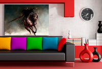 Viking auf dem Pferd Leinwandbild LaraArt Bilder Mehrfarbig Wandbild Geschenkide