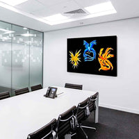 Pokemon GO Teams, Blau Gelb Rot Leinwandbild Kunstdruck Wandbild Wanddekko XXL