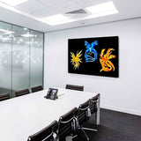 Pokemon GO Teams, Blau Gelb Rot Leinwandbild Kunstdruck Wandbild Wanddekko XXL