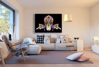 Totenkopf Farbig Abstrakt Leinwandbild AK Art Bilder Wanddeko Wandbild TOP XXL