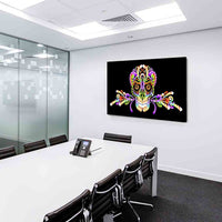 Totenkopf Farbig Abstrakt Leinwandbild AK Art Bilder Wanddeko Wandbild TOP XXL
