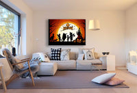 Halloween Mond Leinwandbild AK Art Bilder Wanddeko Wandbild Kunstdruck TOP XXL