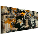 IN DUCK WE TRUST – Pop-Art Leinwandbild im Dollar-Stil mit Boss-Energie | AK ART
