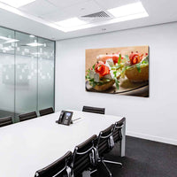 Essen Broetchen Schinken Leinwandbild AK Art Bilder Mehrfarbig Kunstdruck XXL