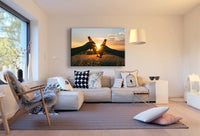 Bier Anstossen Abend Leinwandbild AK Art Bilder Mehrfarbig Kunstdruck Wandbild
