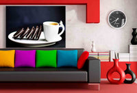 Kaffe & Kekse Leinwandbild AK Art Bilder Mehrfarbig Wandbild Kunstdruck TOP XXL