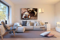 Kaffe & Zimt & Kaffebohnen Leinwandbild AK Art Bilder Mehrfarbig Wandbild XXL