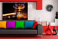 Whisky & Ziggare Leinwandbild AK ART Bilder Mehrfarbig Wandbild