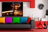 Whisky & Ziggare Leinwandbild AK ART Bilder Mehrfarbig Wandbild