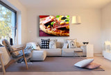 Pizza Leinwandbild AK Art Bilder Mehrfarbig Wandbild Kunstdruck Wanddeko TOP XXL