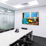 Winterbild Leinwandbild AK Art Bilder Mehrfarbig Wandbild Kunstdruck Wanddeko