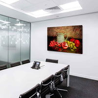 Früchte Tisch Trauben Leinwandbild AK Art Bilder Mehrfarbig Kunsdruck Wandbild