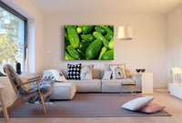 Gurken Grün Leinwandbild AK ART Kunstdruck Mehrfarbig Wandbild Wanddeko TOP XXL