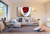 Himbeeren in der Tasse Rot Leinwandbild AK Art Bilder Mehrfarbig Kunstdruck XXL