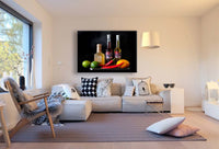 Essig & Öl Leinwandbild AK Art Bilder Mehrfarbig Kunstdruck Wandbild Wanddeko