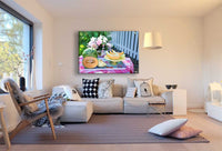 Melonen Tisch Gedeckt Leinwandbild AK Art Bilder Mehrfarbig Kunstdruck Wandbild