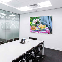 Melonen Tisch Gedeckt Leinwandbild AK Art Bilder Mehrfarbig Kunstdruck Wandbild