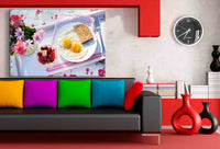 Frühstück Spiegeleier Toast Leinwandbild AK Art Bilder Mehrfarbig Kunstdruck XXL