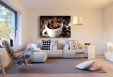 Große Bohnen Kaffee Tasse Leinwandbild AK Art BilderMehrfarbig Kunstdruck XXL