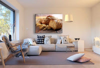 Stück Brot Weizen Leinwandbild AK Art Bilder Mehrfarbig Kunstdruck Wandbild XXL