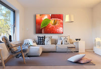 Apfel Blatt Tropfen Leinwandbild AK Art Bilder Mehrfarbig Kunstdruck Wandbild