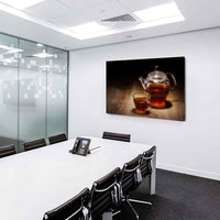 Tee Heiß Schwarz Leinwandbild AKI Art Bilder Mehrfarbig Kunstdruck Wandbild XXL