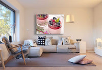 Himbeeren Leinwandbild AK Art Bilder Kunstdruck XXL Wandbild Wanddeko TOP XXL