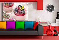 Himbeeren Leinwandbild AK Art Bilder Kunstdruck XXL Wandbild Wanddeko TOP XXL