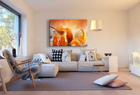 Mandarine Honig Leinwandbild AK Art Bilder / Mehrfarbig Kunstdruck XXL Wandbild TOP