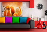 Mandarine Honig Leinwandbild AK Art Bilder / Mehrfarbig Kunstdruck XXL Wandbild TOP