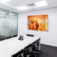 Mandarine Honig Leinwandbild AK Art Bilder / Mehrfarbig Kunstdruck XXL Wandbild TOP