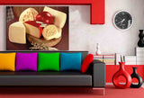 Käse Leinwandbild AK Art Bilder Mehrfarbig Kunstdruck XXL Wandbild Wanddeko TOP