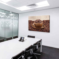 Kaffe Leinwandbild AK Art Bilder Mehrfarbig Kunstdruck XXL Wandbild Wanddeko