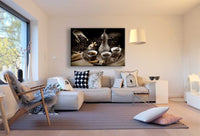 Kaffe Leinwandbild AK Art Bilder Mehrfarbig Kunstdruck XXL Wandbild Wanddeko